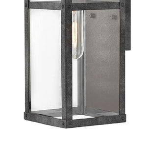 Porter 5" One Light Small Wall Mount Lantern, Aged Zinc