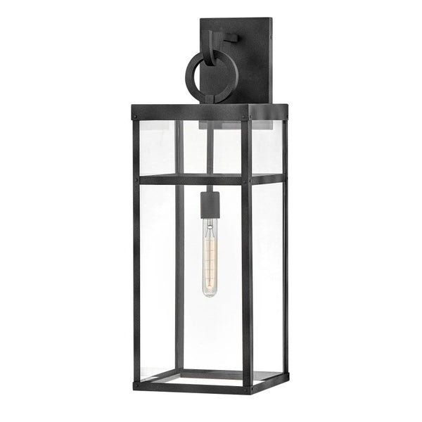 Porter 9" One Light Large Wall Mount Lantern, Aged Zinc