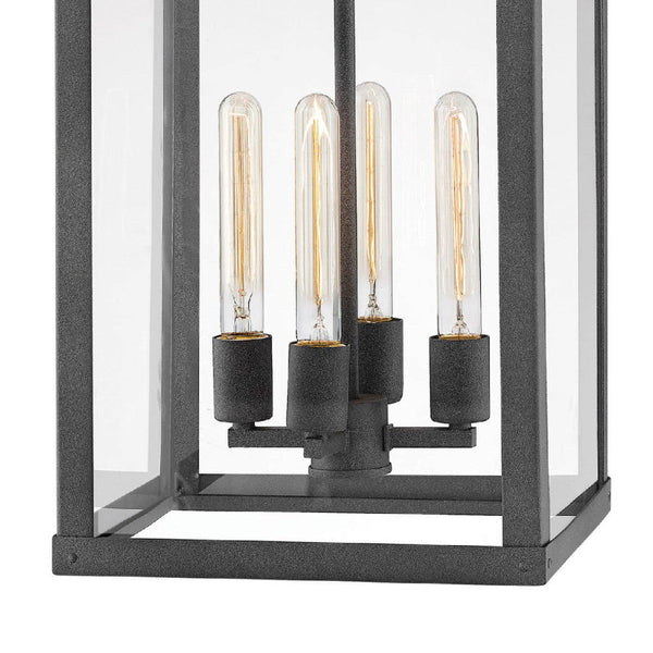 Porter 12" Four Lights Medium Single Tier, Aged Zinc