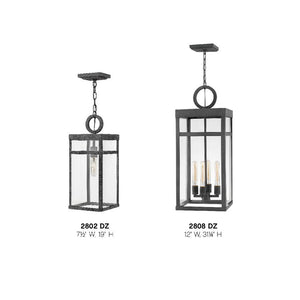 Porter 12" Four Lights Medium Single Tier, Aged Zinc
