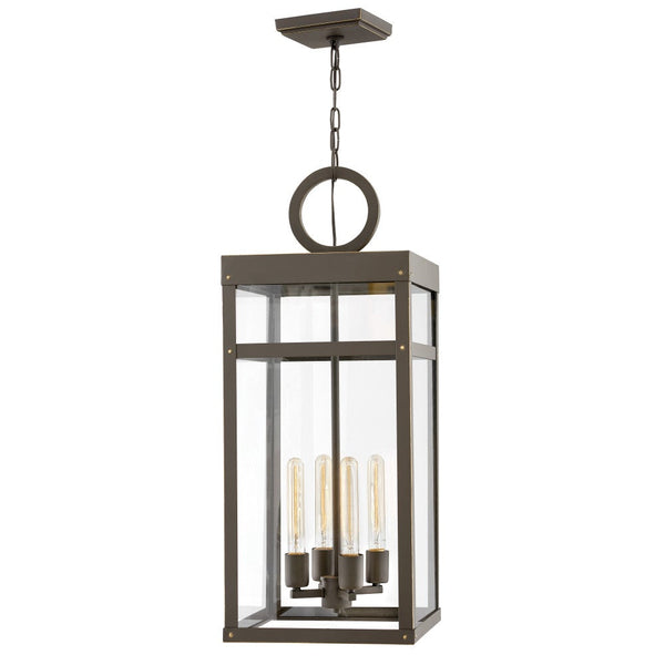 Porter 12" Four Lights Medium Single Tier, Oil Rubbed Bronze