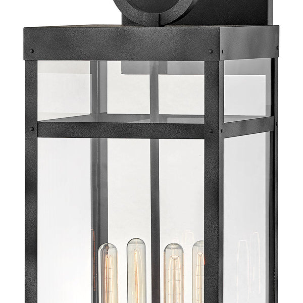 Porter 12" Four Lights Extra Large Wall Mount Lantern, Aged Zinc