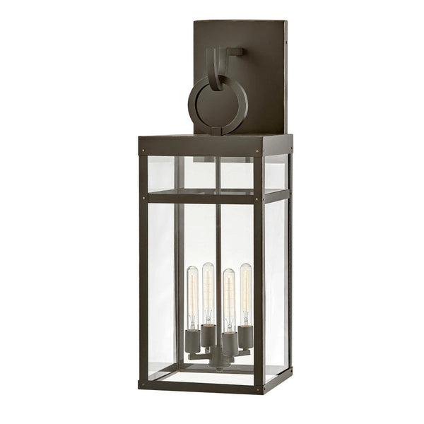 Porter 12" Four Lights Extra Large Wall Mount Lantern, Oil Rubbed Bronze