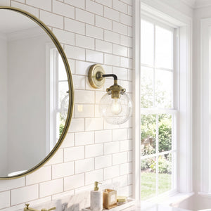 Brasserie 6" One Light Sconce, Black Antique Brass