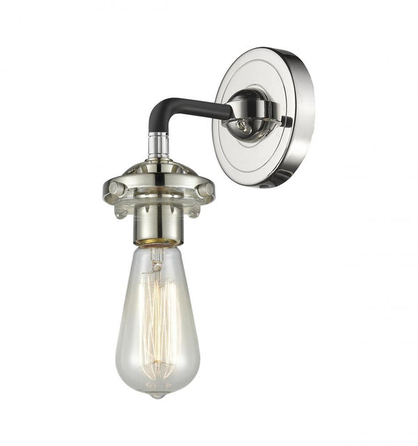 Brasserie 6" One Light Sconce, Black Polished Nickel