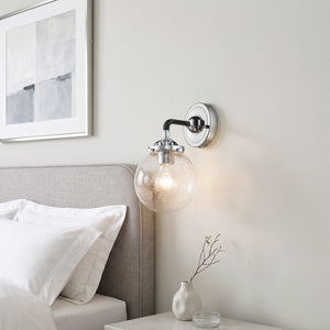 Brasserie 6" One Light Sconce, Black Polished Nickel
