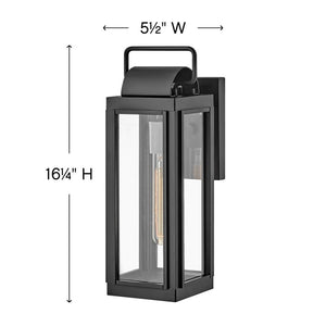 Lumen 5" One Light Medium Wall Mount Lantern, Black