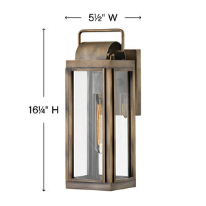 Lumen 5" One Light Medium Wall Mount Lantern, Burnished Bronze