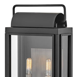Lumen 9" Two Lights Medium Wall Mount Lantern, Black