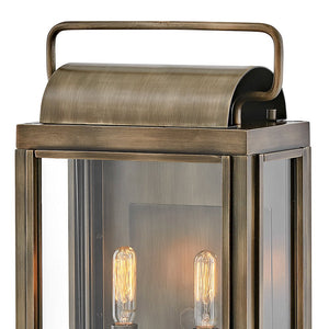 Lumen 9" Two Lights Medium Wall Mount Lantern, Burnished Bronze