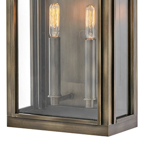 Lumen 9" Two Lights Medium Wall Mount Lantern, Burnished Bronze