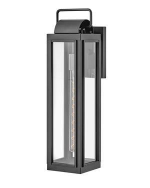 Lumen 5" One Light Large Wall Mount Lantern, Black