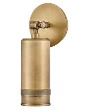 Zeta 5" One Light Small Wall Mount Lantern, Heritage Brass