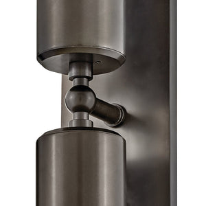 Zeta 5" Two Lights Medium Wall Mount Lantern, Black Oxide