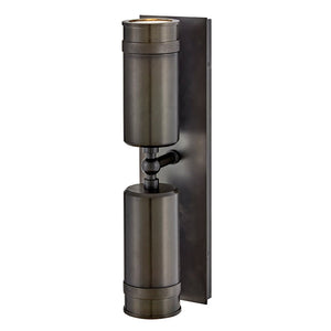 Zeta 5" Two Lights Medium Wall Mount Lantern, Black Oxide