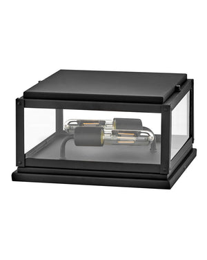 Kona 12" Two Lights Small Pier Mount Lantern, Black