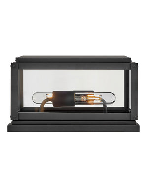 Kona 12" Two Lights Small Pier Mount Lantern, Black