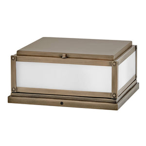 Kona 12" Two Lights Small Pier Mount Lantern, Burnished Bronze