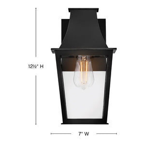 Alloy 7" One Light Small Wall Mount Lantern, Black