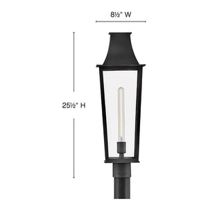 Alloy 8" One Light Large Post Top Lantern, Black