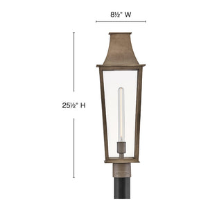 Alloy 8" One Light Large Post Top Lantern, Burnished Bronze