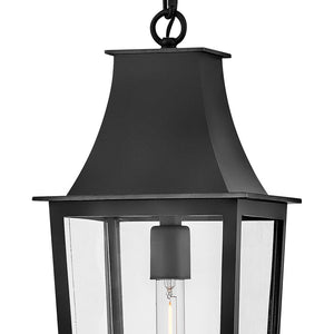 Alloy 8" One Light Large Hanging Lantern, Black