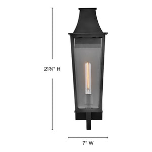 Alloy 7" One Light Large Wall Mount Lantern, Black
