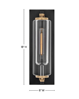 Glaze 6" One Light Medium Wall Mount Lantern, Black