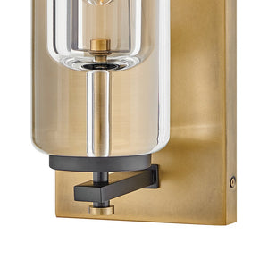 Glaze 6" One Light Medium Wall Mount Lantern, Heritage Brass