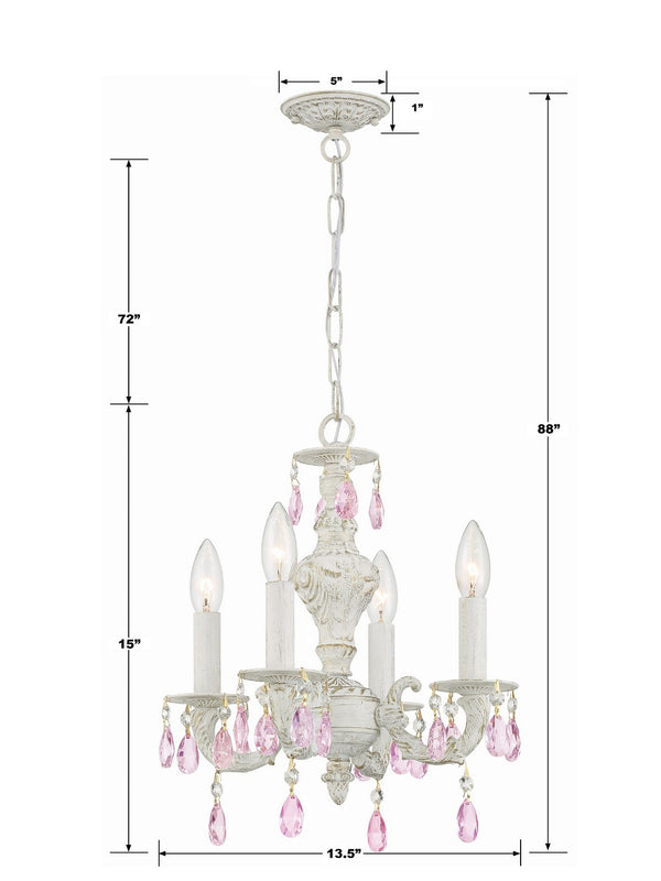 Maison Parisienne 13.5'' Four Light Mini Crystal Chandelier, Antique White Rose Hand Cut Crystal - Alternate Product Image 2.jpg
