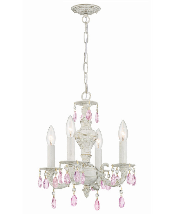 Maison Parisienne 13.5'' Four Light Mini Crystal Chandelier, Antique White Rose Hand Cut Crystal - Main Product Image.jpg