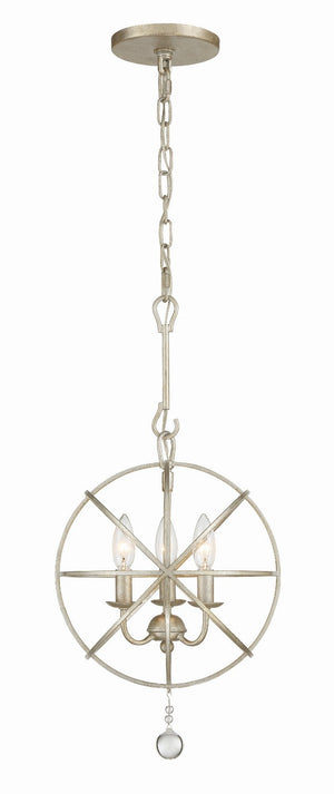 Soleil 12.5'' Three Light Mini Chandelier, Antique Silver Alt 4.jpg