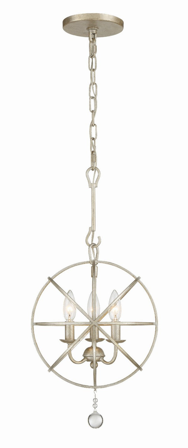 Soleil 12.5'' Three Light Mini Chandelier, Antique Silver Alt 4.jpg