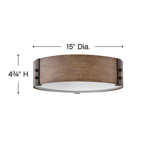 Cipher 15" Three Lights Medium Flush Mount, Sequoia
