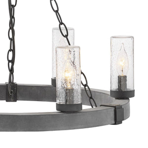 Cipher 24" Six Lights Medium Single Tier Chandelier, Aged Zinc