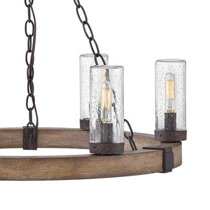 Cipher 24" Six Lights Medium Single Tier Chandelier, Sequoia
