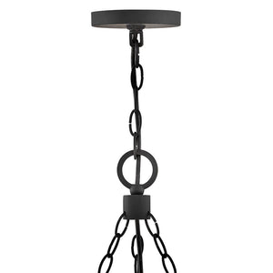 Cipher 30" Nine Lights Medium Single Tier Chandelier, Black