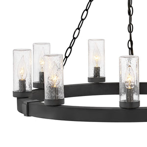 Cipher 30" Nine Lights Medium Single Tier Chandelier, Black