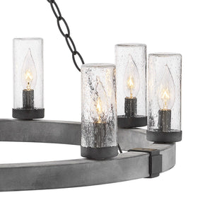 Cipher 30" Nine Lights Medium Single Tier Chandelier, Aged Zinc