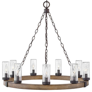 Cipher 30" Nine Lights Medium Single Tier Chandelier, Sequoia