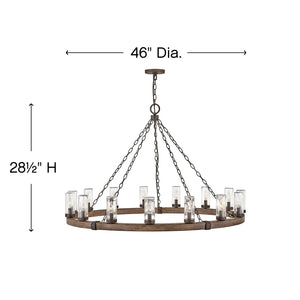Cipher 46" Fifteen Lights Large Single Tier Chandelier, Sequoia