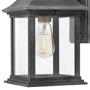 Saga 7" One Light Medium Wall Mount Lantern, Aged Zinc