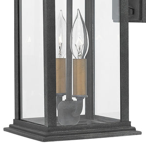 Saga 7" Two LED Lights Medium Wall Mount Lantern, Aged Zinc