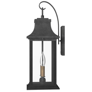 Saga 7" Two Lights Medium Wall Mount Lantern, Aged Zinc