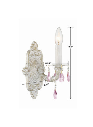 Maison Parisienne 6.25'' One Light Crystal Wall Sconce, Antique White Rose Hand Cut Crystal - Alternate Product Image 2.jpg