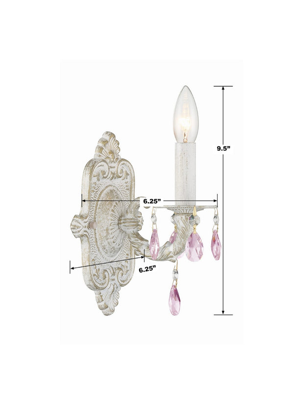 Maison Parisienne 6.25'' One Light Crystal Wall Sconce, Antique White Rose Hand Cut Crystal - Alternate Product Image 2.jpg