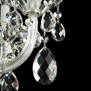 Sterling 25'' Seven Light Chandelier, Silver with Heritage Crystal