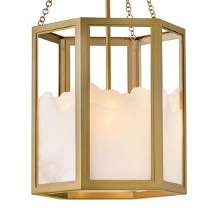 Veleta 15" Three Lights Medium Pendant, Lacquered Brass