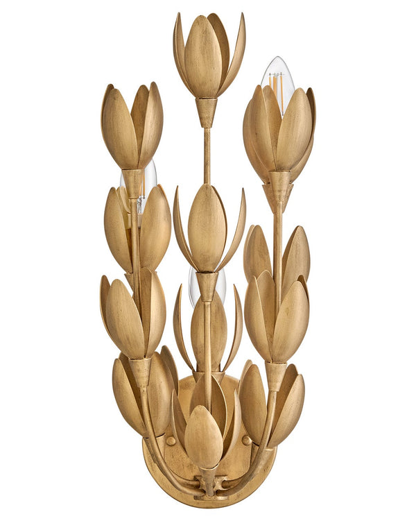 Flora 7" Three Lights Medium Sconce, Burnished Gold