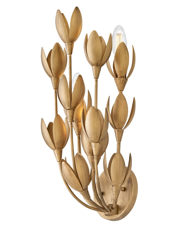 Flora 7" Three Lights Medium Sconce, Burnished Gold